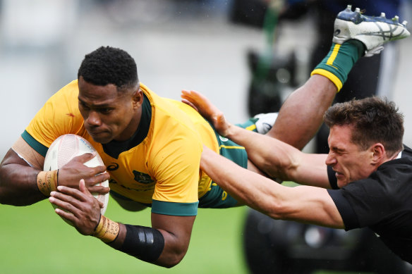 Wallaby Filipo Daugunu will miss next week’s match. 