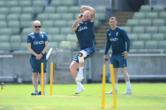Ben Stokes managed just a dozen  deliveries at training on Tuesday due to a chronic knee problem.