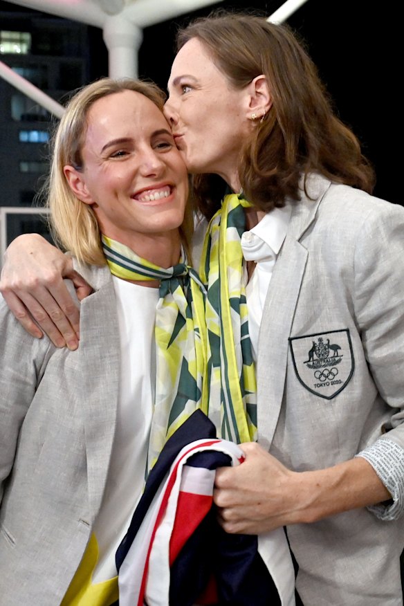 Cate and Bronte Campbell in Tokyo.