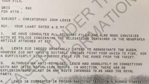 A memo confirming Christopher Lewis did intend to kill the Queen. 