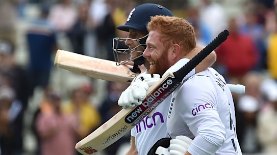 Jonny Bairstow with fellow England star, and former captain, Joe Root.