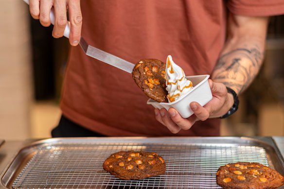 Soft serve and warm cookies at Kuki, Haymarket.
