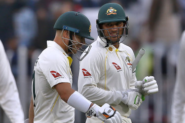 Australian openers Usman Khawaja and David Warner.