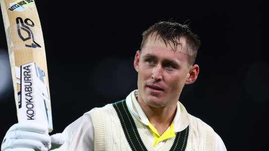 Marnus Labuschagne of Australia walks from the field at the end of play.
