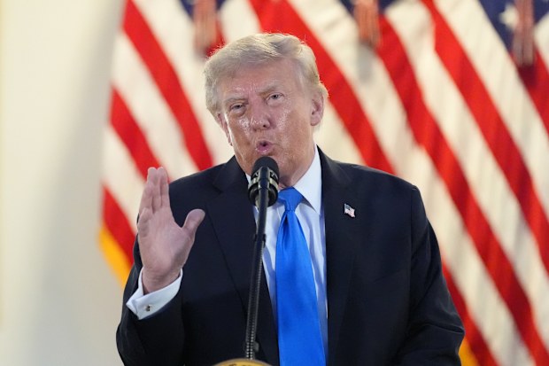 President Donald Trump speaks during an event with Republican lawmakers.