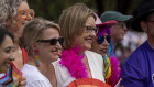 Premier Jacinta Allan (centre) at the Midsumma Pride March.