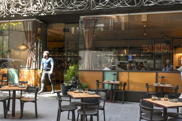 The outdoor area at Barra in Little Collins Street.