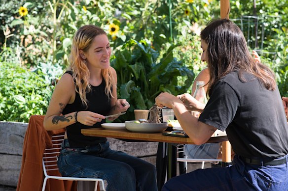 Lunch in the garden at Rudimentary.