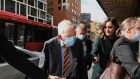Ron Brierley arrives at court on Thursday.