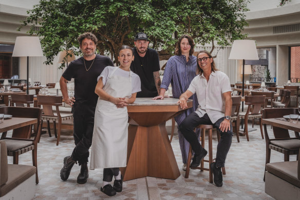 From left) Jonathan Barthelmess, Ozge Kalvo, Matt Whiley, Zoe Brunton and Sam Christie at Olympus, Redfern.