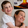 Kate Mulheron with her children, Eamonn, 6, and Finbar, 8, in Sydney. She is hoping that by the time her boys go to highschool there may be a new co-ed option for them in the Eastern Suburbs. 