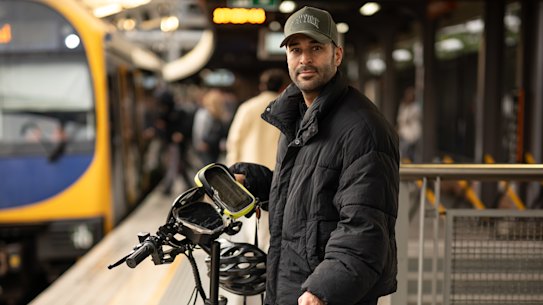 Saam Tanghavi at Parramatta station.