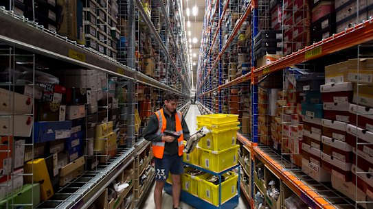 Inside an Amazon Fulfilment Centre.