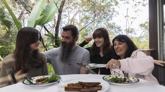 Trish Haywood, her husband Damien and their daughters, Zoe and Ella, are all vegan.