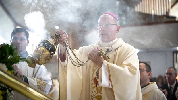 A mass led by Bishop Anthony Randazzo at the St Patrick’s Catholic Church East Gosford.