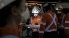 Workers in the Rozelle interchange tunnel.