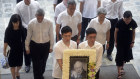 Lee Kuan Yew’s funeral in 2015: (second row, left to right): Lee Suet Fern, Lee Hsien Yang, Lee Hsien Loong and his wife Ho Ching, and Lee Kuan Yew’s daughter, Lee Wei Ling.