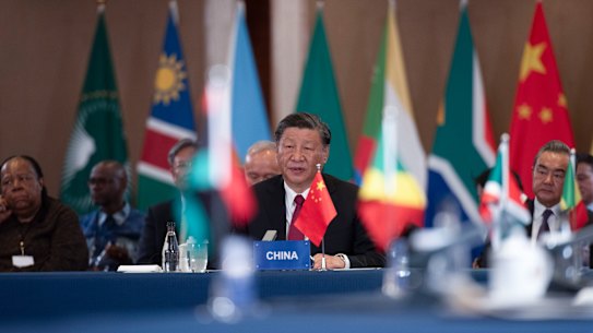 President of China Xi Jinping on the last day of the BRICS Summit in Johannesburg last week.