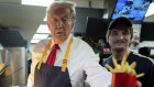 Donald Trump serving up fries at a McDonald’s during the US presidential campaign.