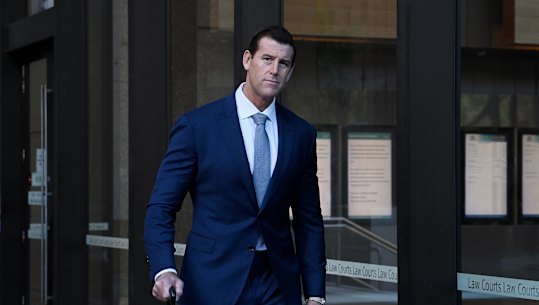 Ben Roberts-Smith outside the Federal Court in Sydney on Monday.
