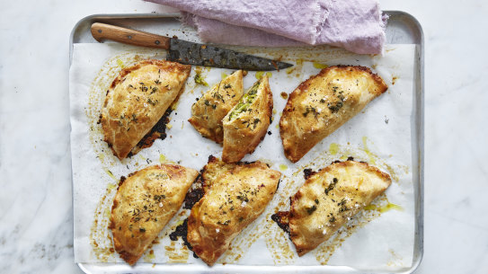 Broccoli and miso pasties.