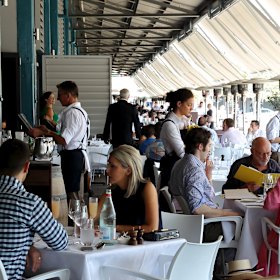 Otto Ristorante is located on the Finger Wharf in Woolloomooloo.