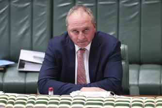 Deputy Prime Minister Barnaby Joyce during Question Time on Thursday.