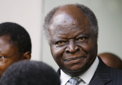 Kenyan president Mwai Kibaki, in Nairobi in 2008.