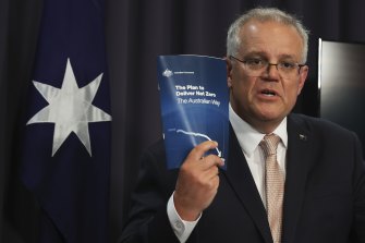 Scott Morrison launching the government’s net zero emissions plan, “The Australian Way” on Tuesday.