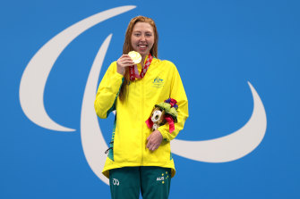 Lakeisha Patterson after her S9 400m freestyle win. 
