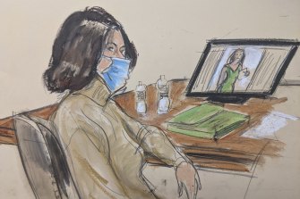 Ghislaine Maxwell is seated at the defence table while watching testimony of witnesses during her trial in New York on Tuesday, November 30. 