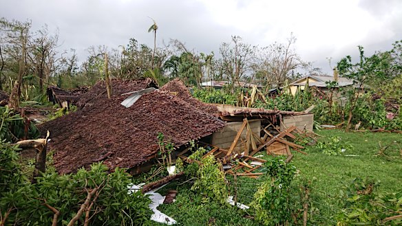 A destroyed building in Luganville, Vanuatu.