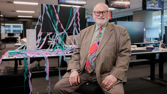 Herald economics editor Ross Gittins at Tuesday’s budget ‘lock-up’. 