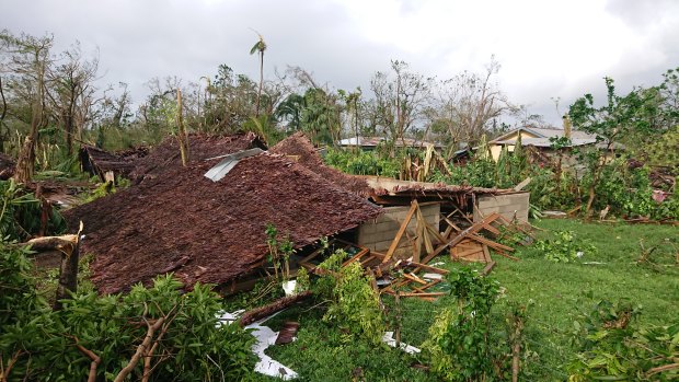 A destroyed building in Luganville, Vanuatu.