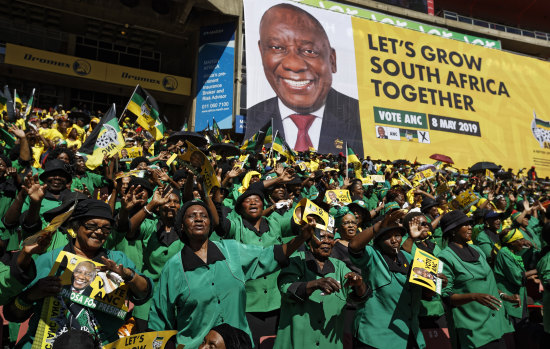 The ANC easily filled Ellis Park stadium in Johannesburg on Sunday.