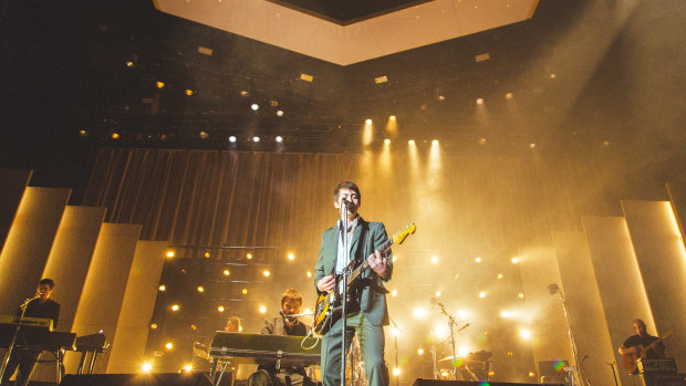 Alex Turner fronts the Arctic Monkeys at Rod Laver Arena.