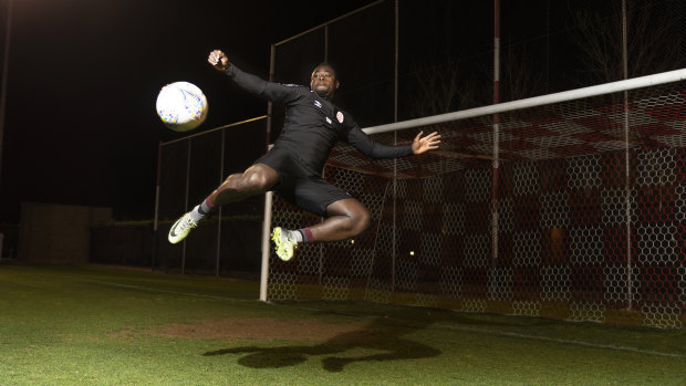 A long road, and love, have led Michael Mensah to Canberra FC.