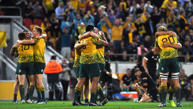Finally: the Wallabies defeated New Zealand 23-18 in the final Bledisloe Cup match of 2017. 