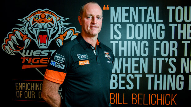 Mental toughness: Michael Maguire has started to change his ways at the Wests Tigers.