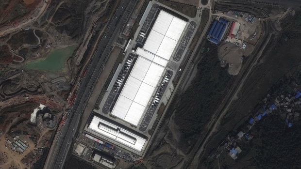 A satellite image provided by CNES and Airbus shows the Apple data center in Guiyang, China. Apple planned to store the personal data of its Chinese customers there on computer servers run by a state-owned Chinese firm. 