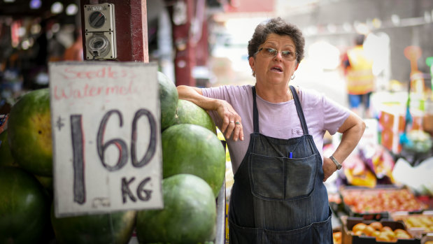 Queen Victoria Market fruiter Rosa Ansaldo is concerned long-term stall holders are being pushed out. 