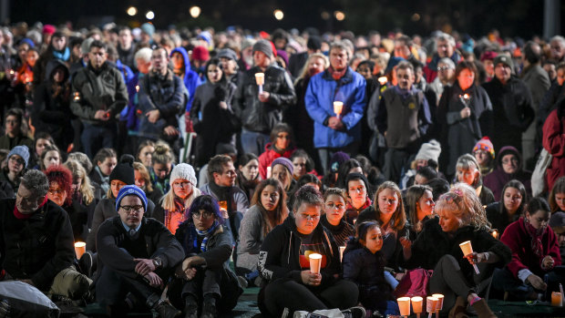 The vigil at Princes Park.