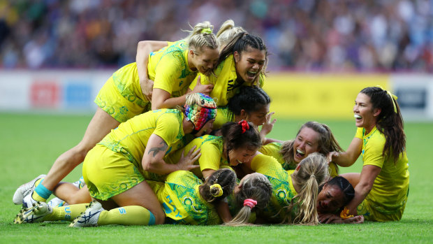 Australia’s women’s sevens team won gold in Birmingham.