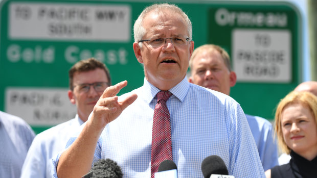Prime Minister Scott Morrison campaigning in south-east Queensland in January 2019.