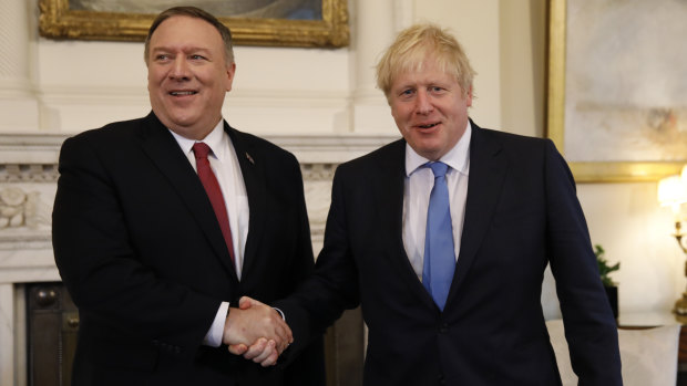 US Secretary of State Mike Pompeo with UK Prime Minister Boris Johnson. The US has repeatedly refused to extradite Sacoolas.