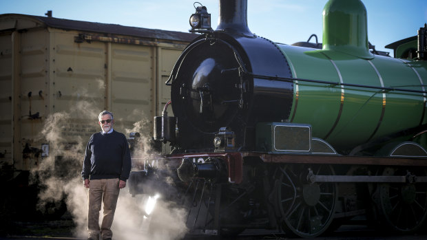 Joe Kellett runs heritage rail group Steamrail Victoria in Newport.