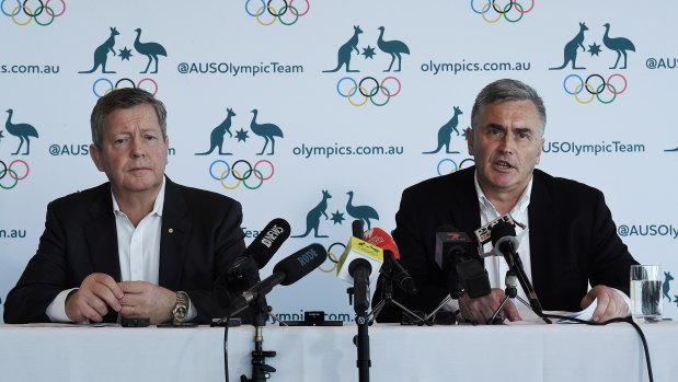 Australian Olympic Committee chief executive Matt Carroll, left, and AOC chef de mission Ian Chesterman.