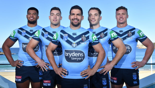 Haas (left) alongside this year's other NSW debutants.