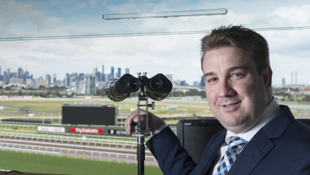 Ready to roar: Matt Hill is looking to calling Winx as she attempts to win a fourth Cox Plate at Moonee Valley on Saturday 