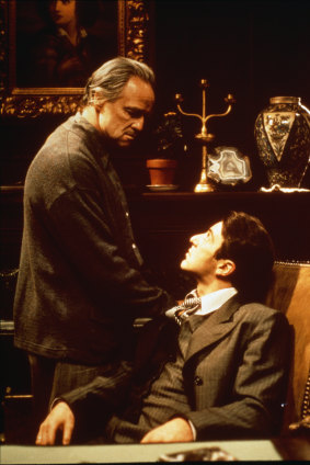 Marlon Brando and Al Pacino in The Godfather.
